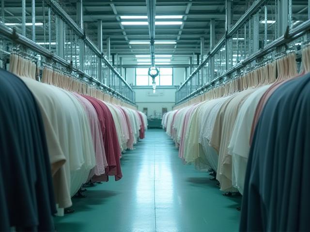 Interior view of a textile manufacturing factory